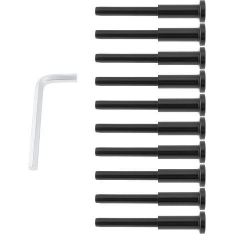 Lot de 10 tiges de connexion invisibles de 1/8 po en acier inoxydable 316 pour poteaux en bois, métal, balustrade, noir (1/5)