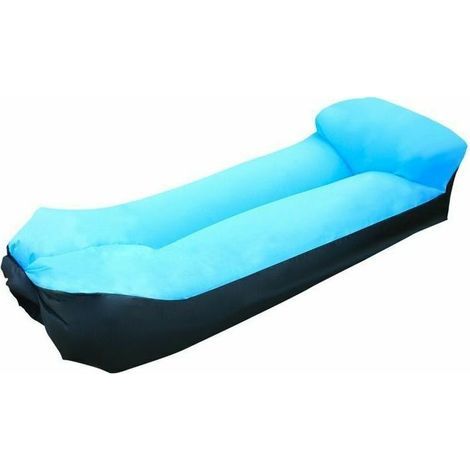 Chaise longue gonflable portable – Tissu en nylon indéchirable – Appui-tête carré pour confort – Poche latérale pour boissons (1/3)