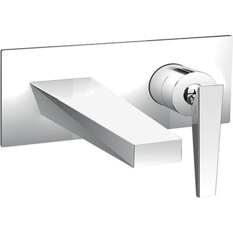 Façade mitigeur lavabo encastré saillie 18 cm Chromé Fractal - CRISTINA ONDYNA FT25651 (1/2)