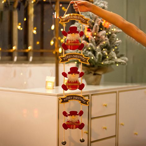 Panneau Décoratif Noël - Panneau Accroche Porte Mur Fenêtre - En Tissu Non Tissé - 88 x 19 cm - Pour Intérieur Extérieur (1/5)