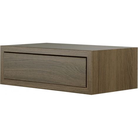 Estante de pared con cajón, mesita de noche suspendida, estante de pared, roble tabaco, 45 x 14,3 x 23,7 cm - Legolo Maxi (1/5)