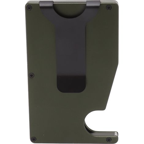 Portefeuille minimaliste en alliage d'aluminium pour cartes, éjection automatique, antivol, vert, idéal pour affaires. (1/5)