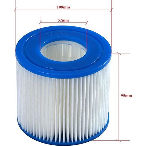Filter für aufblasbare Whirlpools Größe I, II, III, VI Kompatible Filterkartuschen (2, Größe VII: φ10,8 x 9,5 cm, Innendurchmesser φ 5,2 cm) (1/3)