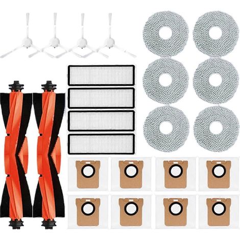 Pour aspirateur robot Xiaomi X20+ / X20 Plus, brosse principale, brosse latérale, filtre HEPA, chiffon de nettoyage [NX] (1/5)