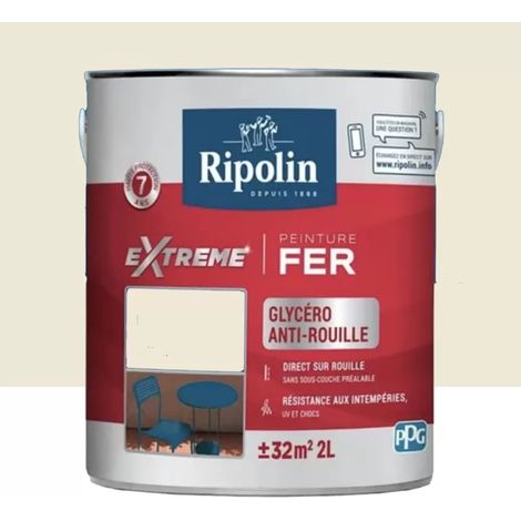 Peinture Fer RIPOLIN eXtrême Blanc Cassé (ral 1013) 2 L (1/2)