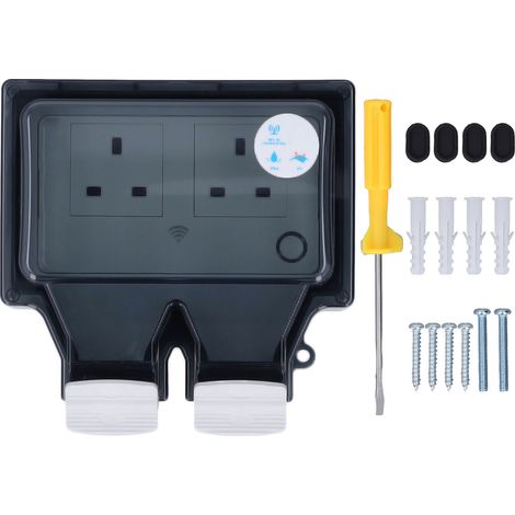 Presa intelligente Wi-Fi, ignifuga, con funzione di sincronizzazione, impermeabile IP66, con controllo vocale visibile, per Regno Unito, 110-250 V (SNW-2S).
