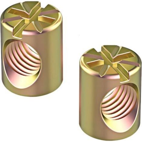 20 Pièces Écrous Transversaux M6 x 10mm Écrou Cylindrique, Écrou Cylindrique Symétrique à Goujon Croisé Goupille, pour Meubles, Chaises, Lits (1/5)