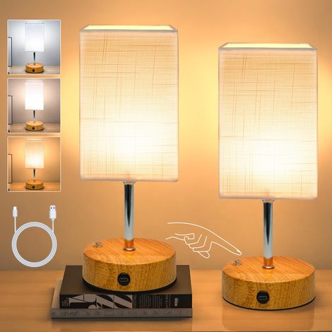 Lampe de Chevet Tactile Sans Fil 6000mAh Rechargeable Lampes de Table Luminance Linéaire et 3 Températures de Couleur Lampe Chambre de Moderne Abat-jour en Tissu Salon Bureau Hôtel (2 pcs) (1/5)
