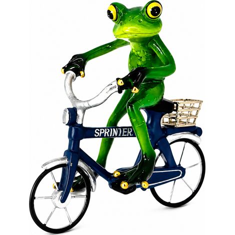 Dekorative Figur eines grünen Frosches auf einem Rennrad ALS GESCHENK (1/5)