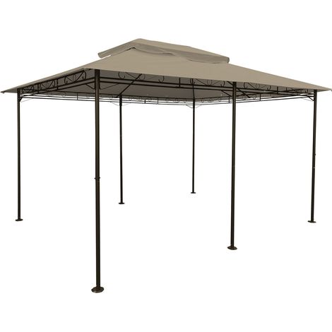 Pavillon Ersatzdach Cape Town - braun / 400 x 300 cm - Garten Pavillondach mit Kaminabzug