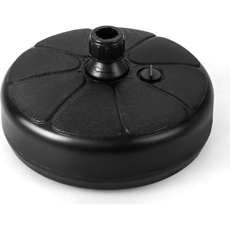 Base per ombrellone da esterno 37 x 19 cm capacità acqua 9,5 L riponibile facile da trasportare HDPE nero 200020536