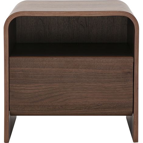 Table de chevet avec tiroir en bois foncé noyer KYLIA (1/5)