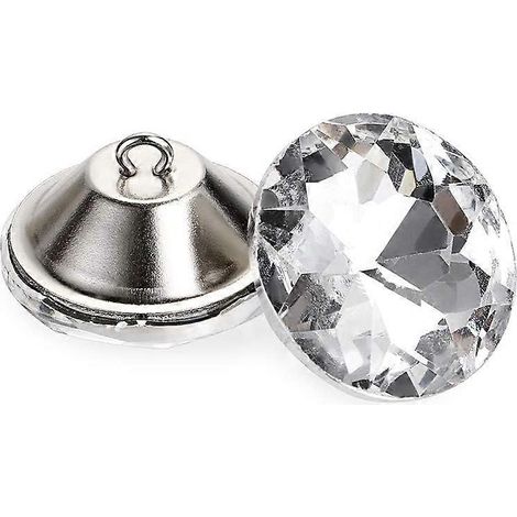 Lot de 25 boutons en cristal transparent taillés en diamant de 30 mm pour bricolage (1/5)