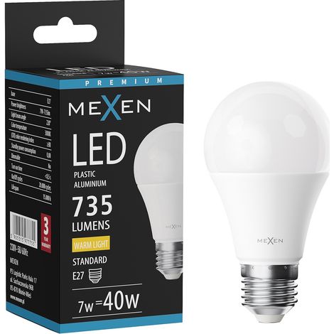 Mexen Nova Lampadina LED E27, A60, 7W, Calda - 3000K, 735 lm - L100-E27-0730-01 (1/5)