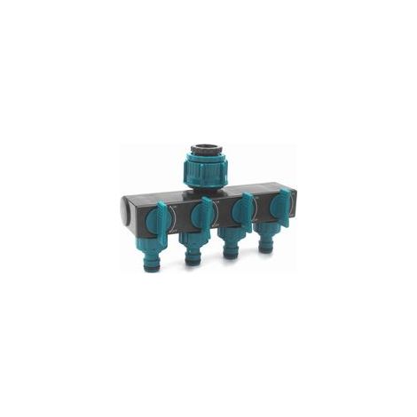 Répartiteur d'eau à 4 voies pour l'arrosage du jardin et l'entretien de la pelouse, compatible avec les robinets européens.-Crezuo (1/5)