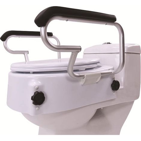 AT51204 Sedile per WC rialzato con coperchio e braccioli 5 kg