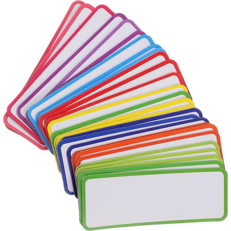 27 étiquettes mémo magnétiques effaçables à sec pour réfrigérateur, réutilisables et écrites à la main-8.00X3.00X0.10CM