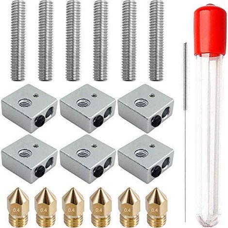 3D-Druckerzubehör, spezieller beheizter Aluminiumblock, MK7/8-Düsensatz aus Edelstahl