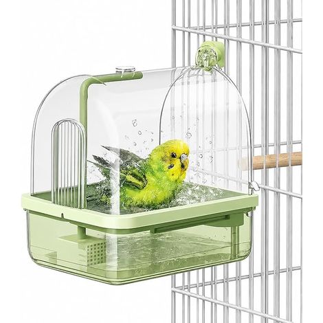 Baignoire Oiseaux Bain oiseau Suspendu Cube Bain oiseau Automatique Baignoire boîte Bain Bol Cage Accessoires Petits Oiseaux Canaris Perruches (1/5)