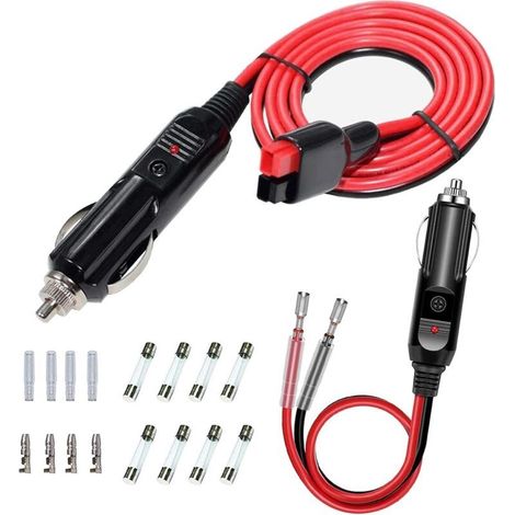 Adaptateur de fil d'extension 14AWG 1,2 m 45A avec connecteur Anderson, adaptateur mâle pour allume-cigare universel 12V/24V, câble d'alimentation pour voiture (1/5)