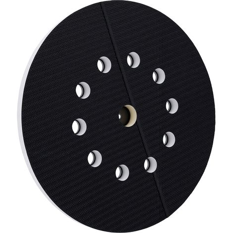 Plateau de ponçage pour ponceuse à cloisons sèches de 9 pouces, 10 trous, disque de ponçage fileté de 6 mm, boîtier en ABS rigide, mousse souple. (1/5)