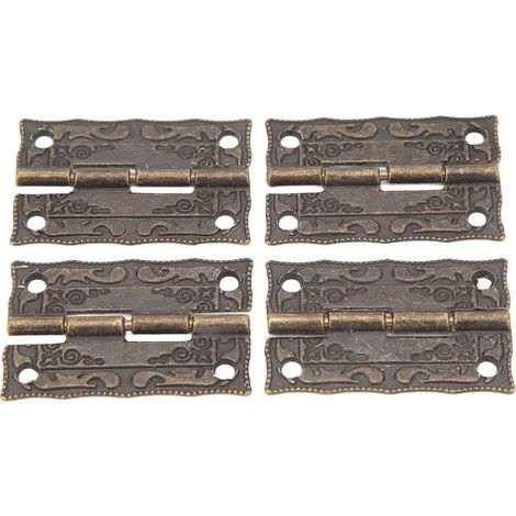 Lot de 20 charnières décoratives antiques en alliage de zinc, style vintage, pour boîtes à bijoux, coffrets et armoires en bois. (1/5)
