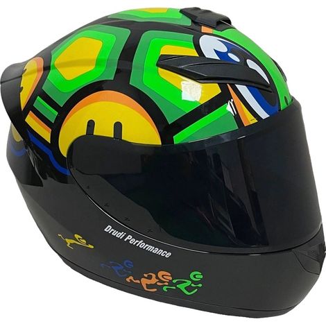 Casque de moto intégral, résistant aux chocs, design graffiti élégant, Rouge-a, L (1/2)