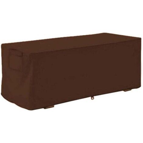 Outdoor Storage Box Cover, 210D Oxford Fabric Tarpaulin for Garden Storage Box, Waterproof Cover, UV Resistant, 123x62x55cm, Cafe