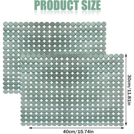 Protectores de fregadero (paquete de 2), alfombrillas de fondo para fregadero de cocina de 30 x 40 cm, alfombrillas de plástico recortables, se pueden cortar al tamaño necesario, protectores de fregad (1/3)