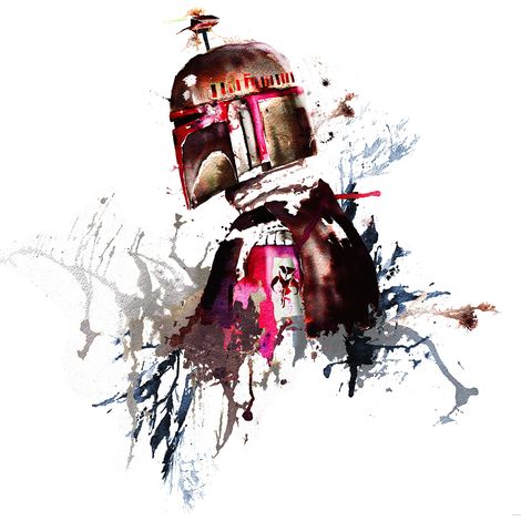 Poster géant intissé Star Wars Aquarelle Boba Fett - 250 x 280 cm (1/5)