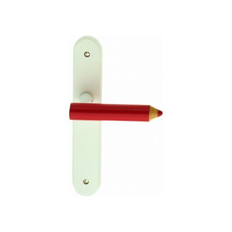Ouvre&Déco – Poignée de porte en bois rouge sans trou – Modèle Crayon – Entraxe 195 mm – Béquille réversible pour portes 35-40 mm