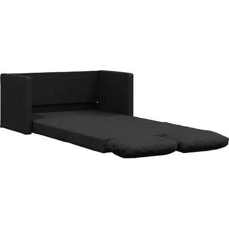 vidaXL Divano Letto da Terra 2 in 1 Nero 112x174x55 cm Tessuto