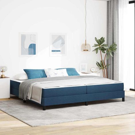Cama tipo Box Spring Azul 200 x 200 cm tela (1/5)