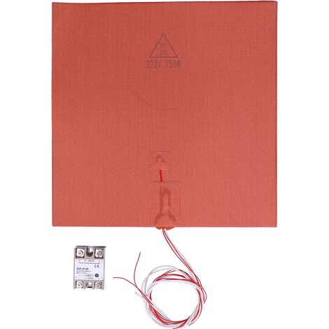 Plaque chauffante silicone 750W 220V 330x330mm pour imprimante 3D VORON avec relais statique (1/5)