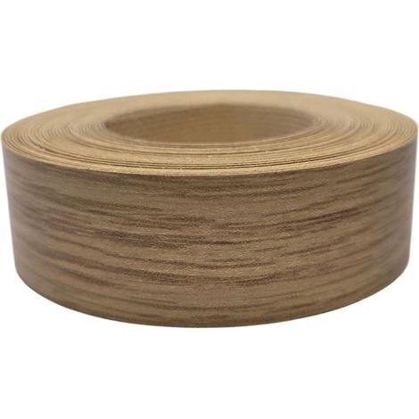 Bande de chant thermocollante 21mm x 5m épaisseur 0,50mm Mélaminé Facile à Appliquer Bricolage Étagère Meuble Panneau Bois Durable, Chêne Wotan