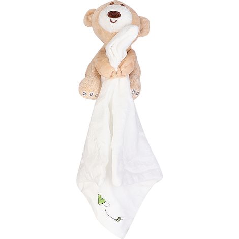 Baby-Sicherheitshandtuch Teddybär Beruhigungsspielzeug für Kinder (Weiß) (1/5)