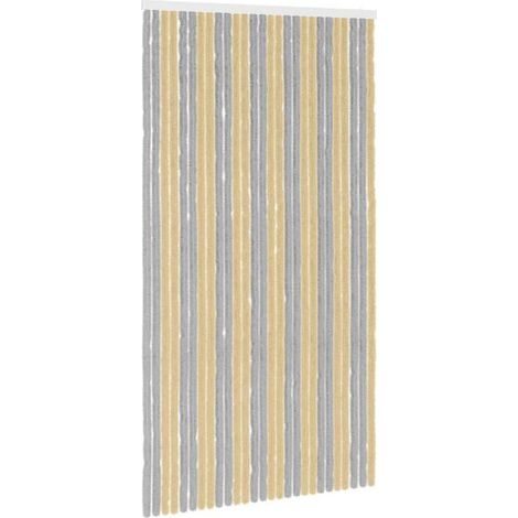 Rideau en chenille, gris et beige, 118 x 220 cm (1/5)