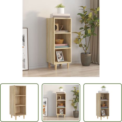 Holzbeine - Sideboard Sonoma-Eiche 34,5x32,5x90 cm Holzwerkstoff (1/5)