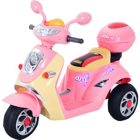 Moto eléctrica infantil 108 x 51 x 75 cm 3 ruedas estable efectos luminosos sonoros asiento confort diseño de plástico rosa 210000429 (1/5)