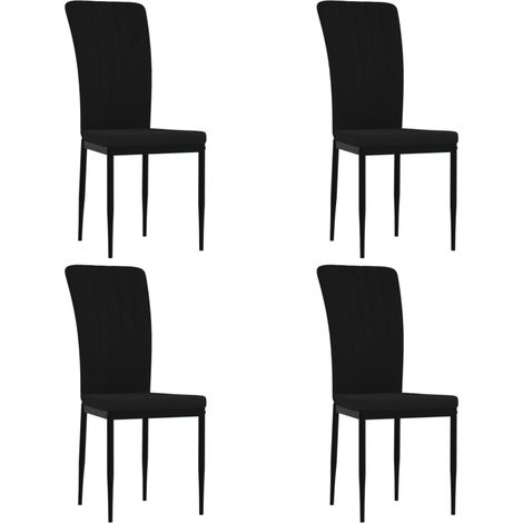 Set di 4 sedie per sala da pranzo dal design moderno in tessuto di velluto nero struttura in ferro DEC025649