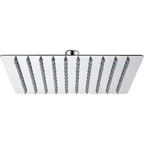 Tete de Douche Inox - Douche Economie d'Eau, Pommeau de Douche Carr 20CM, Tete de Douche Pluie Universelle Filetage 1/2 Pouce, Rotatif 360, Inclinable (1/5)
