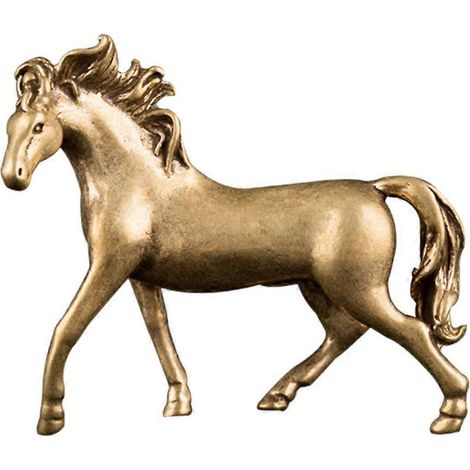 Statue de cheval en laiton (1 pièce) - Figurine de cheval créative - Sculpture de cheval - Décoration de bureau-6.4X5.1X1.5CM