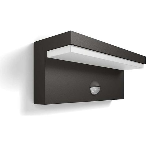 Philips myGarden - Luminaria LED de pared para exteriores 22x8 cm, 4000 K, 4,5 W, con sensor, antracita 915005378402 (1/5)