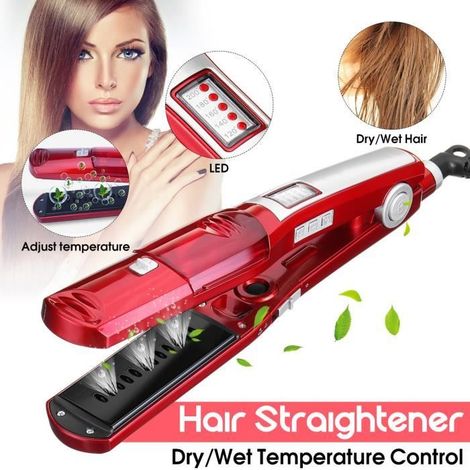 TEMPSA Fer à Lisser Lisseur Cheveux Vapeur Électrique LED Température Contrôle (1/4)