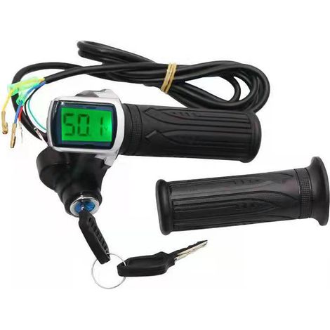 Poignée d'accélérateur pour vélo électrique 24V/36V/48V, avec affichage de la batterie LCD, indicateur de puissance du vélo (1/5)