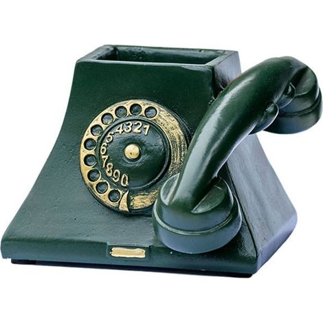 Pot À Plantes - Forme Téléphone - Pour Succulentes - Trou D Évacuation - Résine Synthétique - Vert Foncé - 11 x 13 x 8 cm - 1 Pièce (1/5)