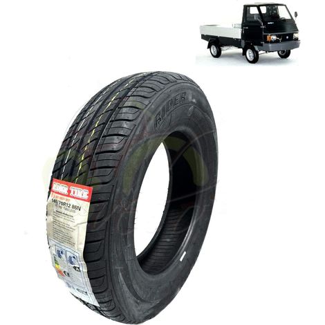 1 GOMMA RIDER 140/70-R12 8PR PNEUMATICO COMPATIBILE CON PIAGGIO APE CAR POKER GOMMA RADIAL RINFORZATA 8 PR TELE Ecovelo