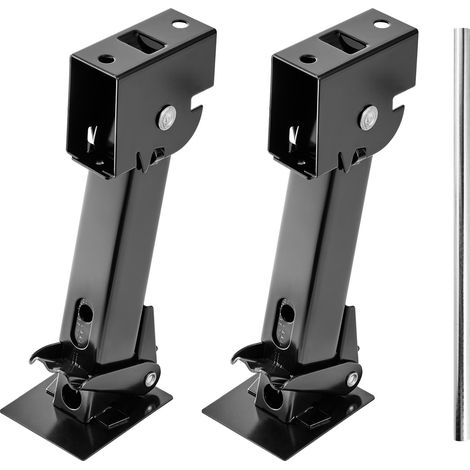 VEVOR Piede Stabilizzatore per Rimorchio 2 Pezzi, Set di Supporto per Rimorchio Telescopico e Pieghevole, Capacita di Carico 453,59 kg Ciascuno, Altezza Regolabile da 297,18 a 462,28 mm