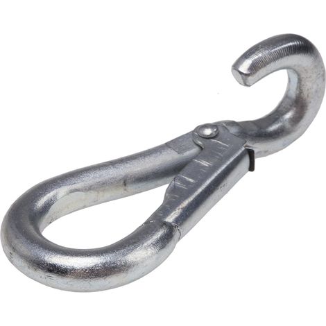 Crochet ressort, Acier Plaqué Zinc, dia. 6.5mm, longueur 64mm ( Prix pour Paquet de 5 )