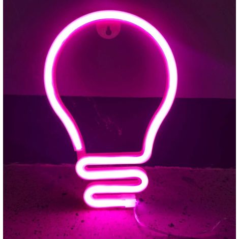 Lampe Nuit Neon - Tube Neon Flexible - Alimentation USB ou Piles - Pour Chambre Enfants - Décoration Intérieure - 1 Pièce (1/5)